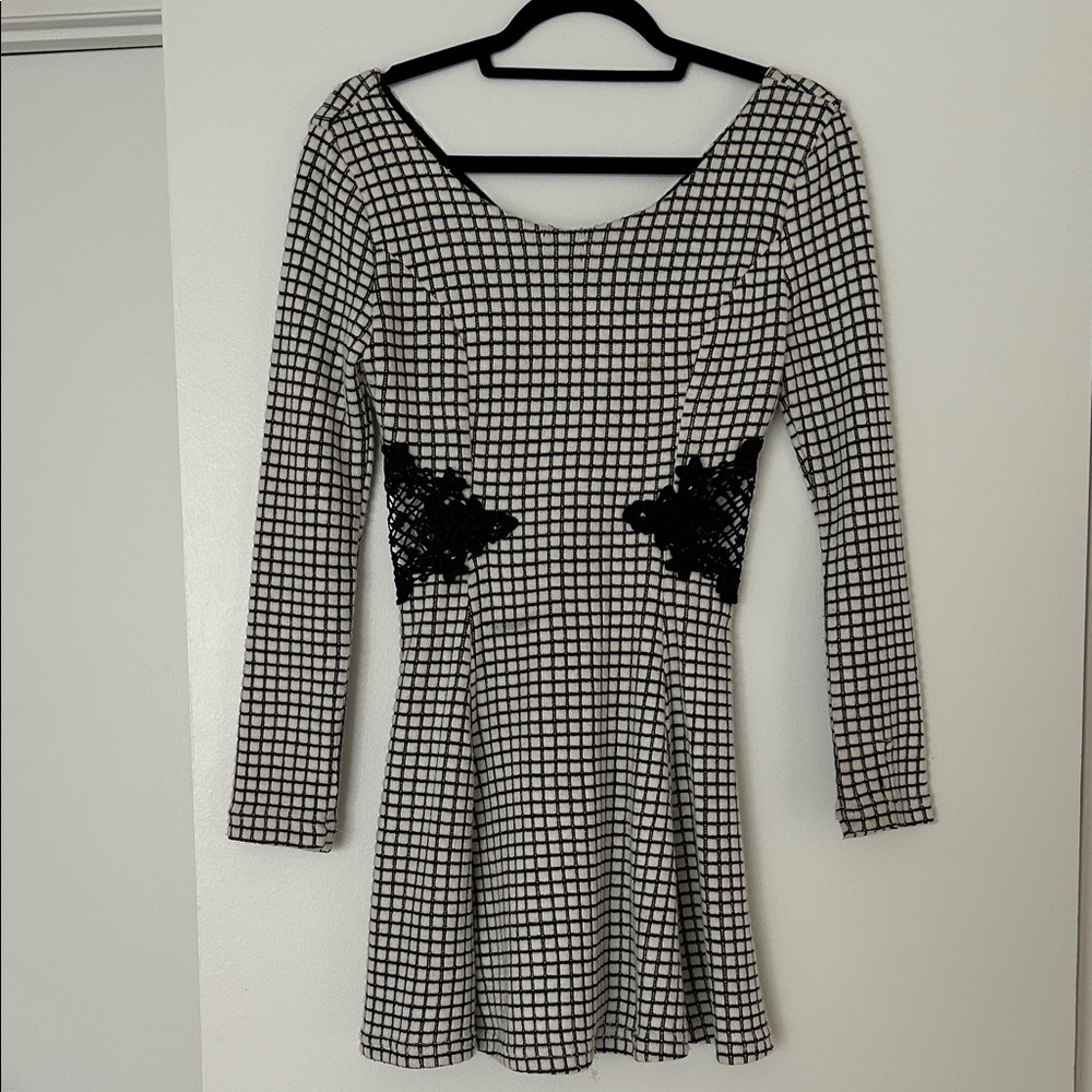 Chic Black and White Checkered Dress